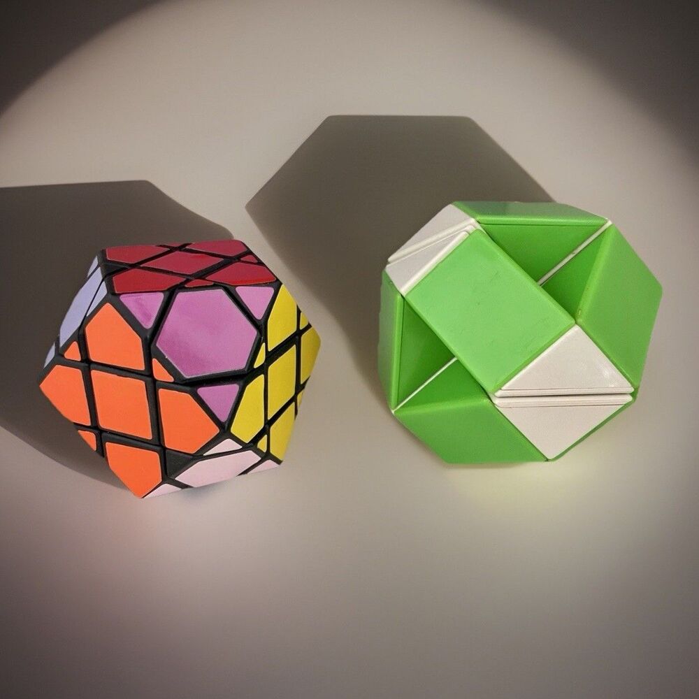 Vintage Wonderful Puzzler Cuboctahedron Cube 3D 1981 Puzzle & Magic Snake Cube